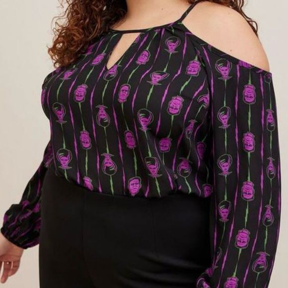 torrid Tops - Torrid Bride & Frankenstein Top Black, Purple, Green, Cold Shoulder, Soft NWT 3X